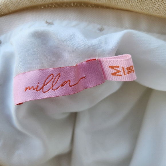 Milla Gold Sparkle Formal Maxi Dress Gown Size M - Picture 10 of 11